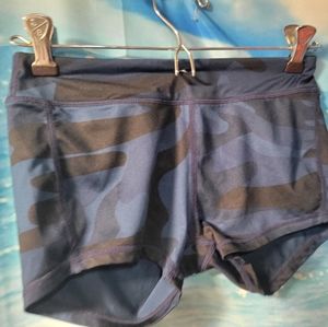 ZYIA ACTIVE GIRLS SIZE MEDIUM BLUE‎ BLACK RUNNING SHORTS